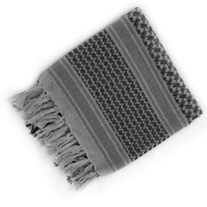 FREE SOLDIER Scarf Military Shemagh Tactical Desert Keffiyeh Head Neck Scarf Arab Wrap with Tassel 43x43 inches (Gray)