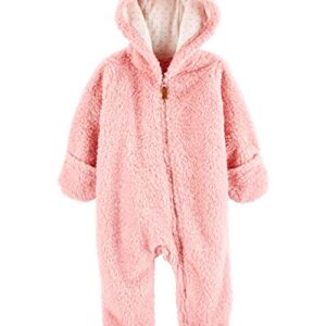 Carter's 0-9 Months Hooded Sherpa Bunting Pram (Pink Sherpa, 9 Months)