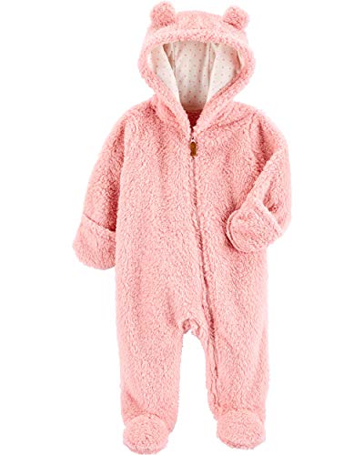 Carter's 0-9 Months Hooded Sherpa Bunting Pram (Pink Sherpa, 9 Months)