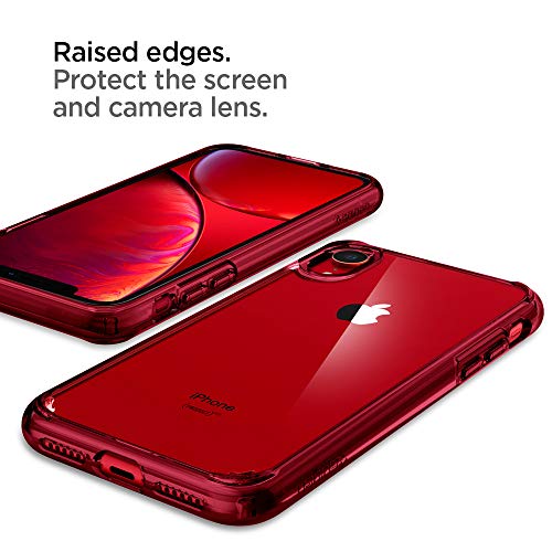 Spigen Ultra Hybrid [Anti-Yellowing] [Military Grade] Designed for iPhone XR Case, 6.1 inch Cover - Red