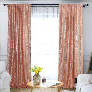 trlyc 2pcs 2ftx8ft rose gold sequins backdrop curtain