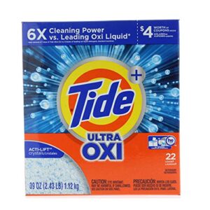 4sgm tide plus he ultra oxi acti-lift crystal powder laundry detergent 39 oz. (22 loads total), multicolor
