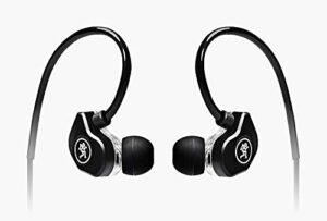 mackie cr series, professional fit earphones with dual-driver sound, black), mic and control (cr-buds+)