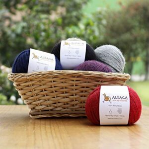 100% Baby Alpaca Yarn Wool Set of 3 Skeins DK Weight - Made in Peru - Heavenly Soft and Perfect for Knitting and Crocheting (Charcoal Gray, DK)