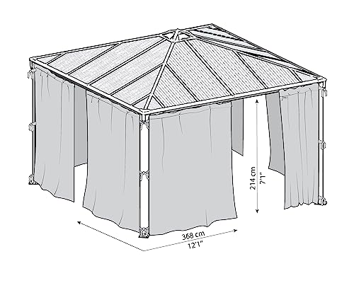 Palram - Canopia Palermo/Milano/Martinique Gazebo Netting Set - 4 Pieces