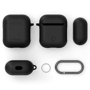 Spigen Silicone Fit Designed for Apple Airpods Case Cover for Airpods 1 & 2 [Front LED not Visible] - Black