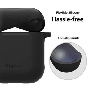 Spigen Silicone Fit Designed for Apple Airpods Case Cover for Airpods 1 & 2 [Front LED not Visible] - Black