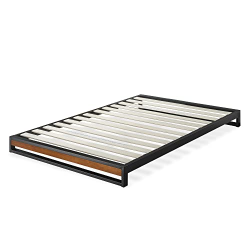 ZINUS GOOD DESIGN Award Winner Suzanne 6 Inch Bamboo and Metal Platforma Bed Frame, No Box Spring Needed, Wood Slat Support, Chestnut Brown, Twin