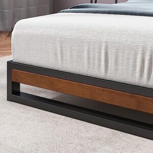 ZINUS GOOD DESIGN Award Winner Suzanne 6 Inch Bamboo and Metal Platforma Bed Frame, No Box Spring Needed, Wood Slat Support, Chestnut Brown, Twin