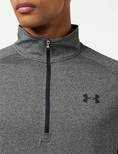 Under Armour Men's Tech 2.0 1/2 Zip-Up Long Sleeve T-Shirt , Carbon Heather (090)/Black , 3X-Large