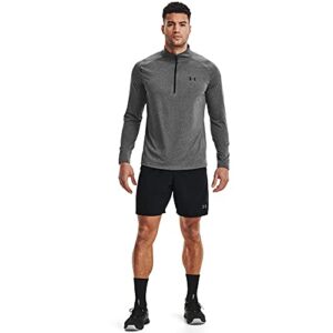 Under Armour Men's Tech 2.0 1/2 Zip-Up Long Sleeve T-Shirt , Carbon Heather (090)/Black , 3X-Large