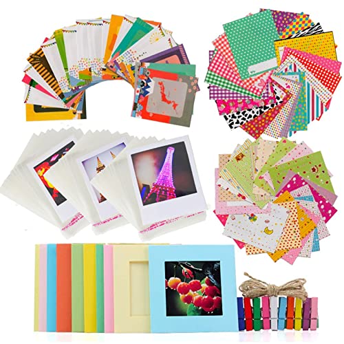 Ngaantyun 8 in 1 Bundle Kit Accessories for Fujifilm Instax Square SQ40/SQ1/SQ6/SQ10 Camera Share SP-3 Printer Films- Pack of Sticker Boarder, Lace Bags, Wall Hanging Frame, Wooden Clips