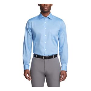 van heusen mens regular fit flex collar stretch solid dress shirt, blue frost, 17.5 neck 34 -35 sleeve us