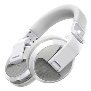 pioneer dj hdj-x5bt-w - closed-back, bluetooth-compatible, circumaural dj headphones with 40mm drivers, 5hz-30khz frequency range, detachable cable, and carry pouch - white