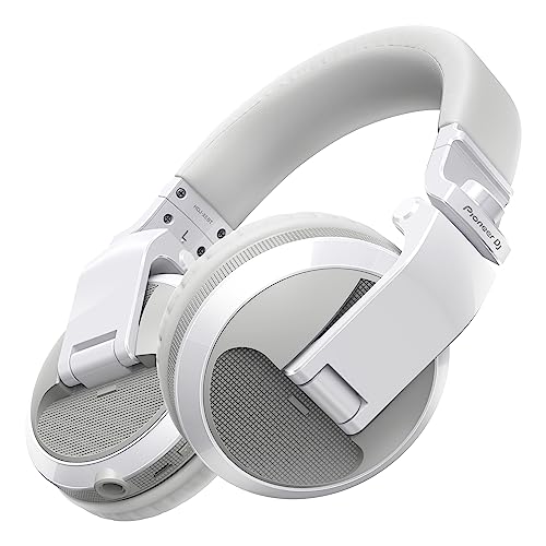 Pioneer DJ HDJ-X5BT-W - Closed-back, Bluetooth-compatible, Circumaural DJ Headphones with 40mm Drivers, 5Hz-30kHz Frequency Range, Detachable Cable, and Carry Pouch - White