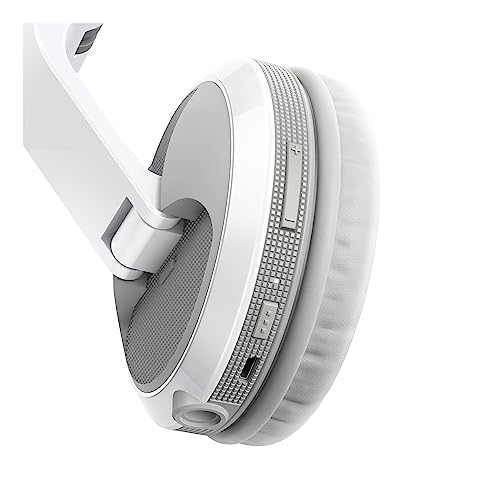 Pioneer DJ HDJ-X5BT-W - Closed-back, Bluetooth-compatible, Circumaural DJ Headphones with 40mm Drivers, 5Hz-30kHz Frequency Range, Detachable Cable, and Carry Pouch - White