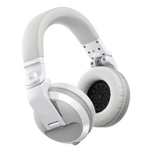 Pioneer DJ HDJ-X5BT-W - Closed-back, Bluetooth-compatible, Circumaural DJ Headphones with 40mm Drivers, 5Hz-30kHz Frequency Range, Detachable Cable, and Carry Pouch - White