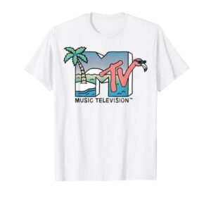 mtv beach island flamingo logo vintage graphic t-shirt t-shirt