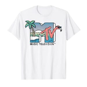 MTV Beach Island Flamingo Logo Vintage Graphic T-Shirt T-Shirt