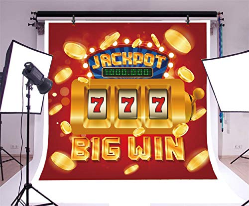 Yeele 8x8ft Slot Machine Jackpot 777 Backdrop Casino Gambling Chips Big Win Background for Photography Las Vegas Winner Banner Gambler Adult Photo Portrait Shoot Vinyl Studio Props