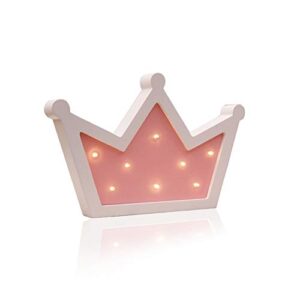 sweet fanmulin crown led light wall decor, queen princess kings shaped sign-lighted,crown decor for birthday wedding party, christmas, kids room, living room decor (pink)