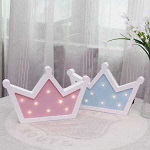 Sweet FanMuLin Crown LED Light Wall Decor, Queen Princess Kings Shaped Sign-Lighted,Crown Decor for Birthday Wedding Party, Christmas, Kids Room, Living Room Decor (Pink)