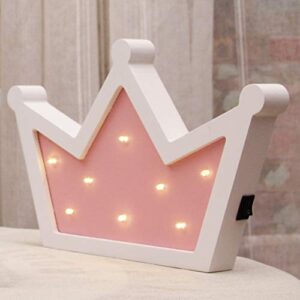 Sweet FanMuLin Crown LED Light Wall Decor, Queen Princess Kings Shaped Sign-Lighted,Crown Decor for Birthday Wedding Party, Christmas, Kids Room, Living Room Decor (Pink)