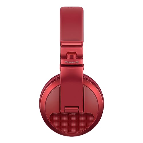 Pioneer DJ HDJ-X5BT-R - Closed-back, Bluetooth-compatible, Circumaural DJ Headphones with 40mm Drivers, 5Hz-30kHz Frequency Range, Detachable Cable, and Carry Pouch - Red