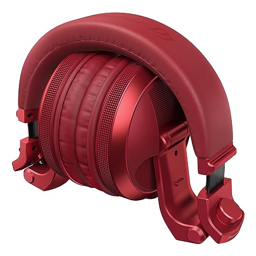 Pioneer DJ HDJ-X5BT-R - Closed-back, Bluetooth-compatible, Circumaural DJ Headphones with 40mm Drivers, 5Hz-30kHz Frequency Range, Detachable Cable, and Carry Pouch - Red