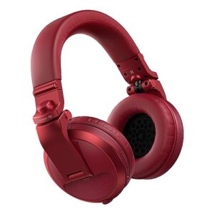 Pioneer DJ HDJ-X5BT-R - Closed-back, Bluetooth-compatible, Circumaural DJ Headphones with 40mm Drivers, 5Hz-30kHz Frequency Range, Detachable Cable, and Carry Pouch - Red