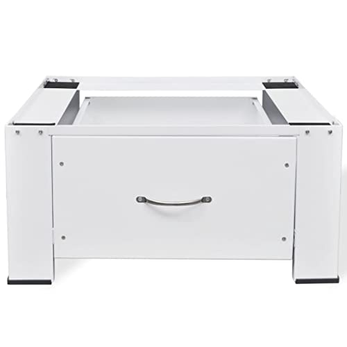 vidaXL Washing Machine Pedestal w/ Storage Drawer Stand Raiser Utility Room