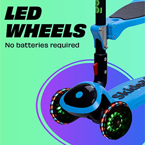 Kick Scooters for Kids Ages 3-5 (Suitable for 2-12 Year Old) Adjustable Height Foldable Scooter Removable Seat, 3 LED Light Wheels, Rear Brake, Wide Standing Board, Outdoor Activities for Boys/Girls