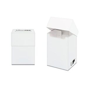 ultra pro - pro 80+ card deck box (white) - protect valuable sports cards, gaming cards and collectible cards in a compact deck box, perfect for traveling and storage