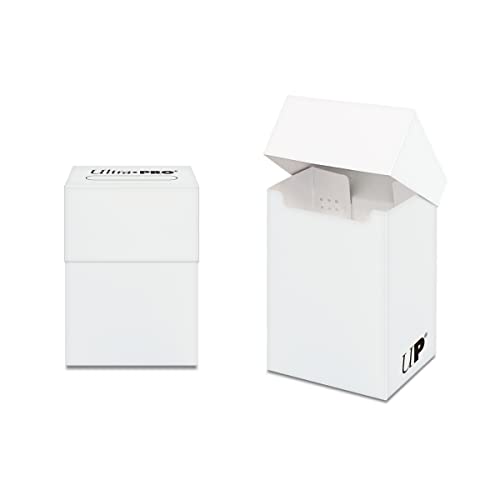 Ultra Pro - PRO 80+ Card Deck Box (White) - Protect Valuable Sports cards, Gaming Cards and Collectible Cards In a Compact Deck Box, Perfect For Traveling and Storage