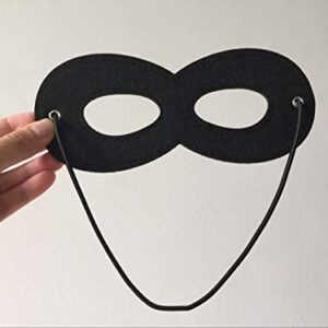 2pcs Black Superhero Felt Eye Masks Halloween Dress Up Masks Cosplay Half Masks with Elastic Rope