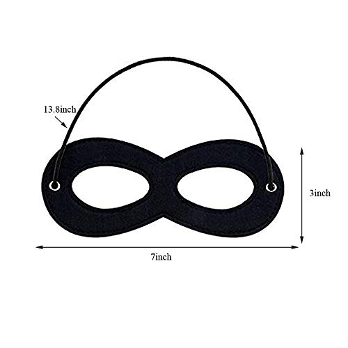 2pcs Black Superhero Felt Eye Masks Halloween Dress Up Masks Cosplay Half Masks with Elastic Rope