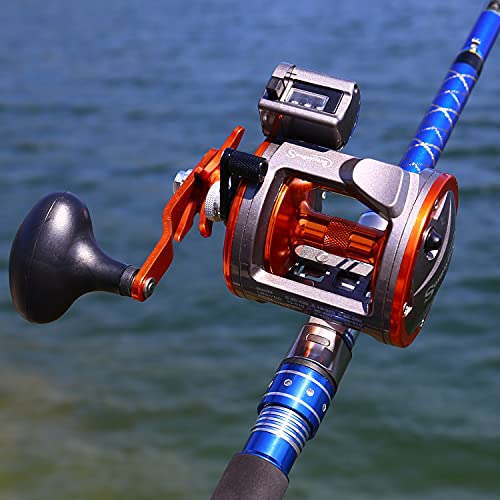 Sougayilang Line Counter Trolling Reel Conventional Level Wind Fishing Reel-Thunder LS II 3000R-Right Handed