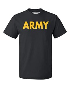 us military gear army training pt men's t-shirt, l, black