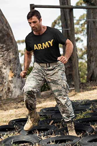US Military Gear Army Training PT Men's T-Shirt, L, Black