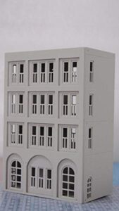 outland models railway modern city building 4-story house / shop n scale 1:160
