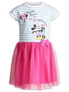 disney minnie mouse infant baby girls fashion short sleeve dress blue/pink 24 months