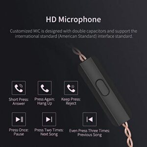 KZ ZSN Earphone with 1BA and 1DD, KZ High Fidelity in Ear Earbuds High Resolution in Ear Monitor Headphone 0.75mm 2 pin Cable, Noise Cancelling KZ Headphone (Cyan, with Mic)