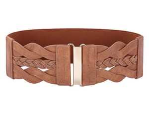 grace karin wide belts for women dresses 1950s retro stretchy waist cinch belt brown s