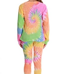 Just Love Women's Tie Dye Two Piece Thermal Pajama Set 6770-10363-M