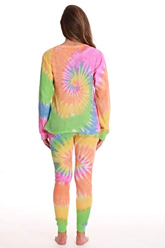 Just Love Women's Tie Dye Two Piece Thermal Pajama Set 6770-10363-M