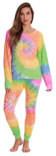 Just Love Women's Tie Dye Two Piece Thermal Pajama Set 6770-10363-M