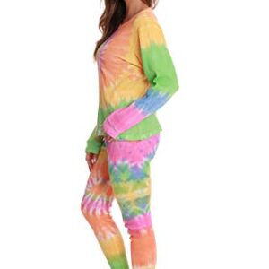 Just Love Women's Tie Dye Two Piece Thermal Pajama Set 6770-10363-M