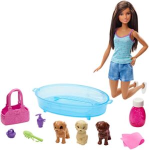 mattel barbie barbie pets and accessories - brunette, gdj39