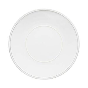 costa nova ceramic stoneware 13'' charger plate - friso collection, white | microwave & dishwasher safe dinnerware | food safe glazing | restaurant quality tableware