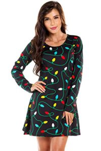 tipsy elves cute christmas black twinkle lights dress for women size medium